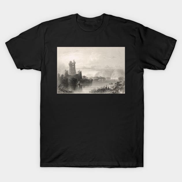 Ross Castle, Killarney, Ireland 1841 T-Shirt by artfromthepast